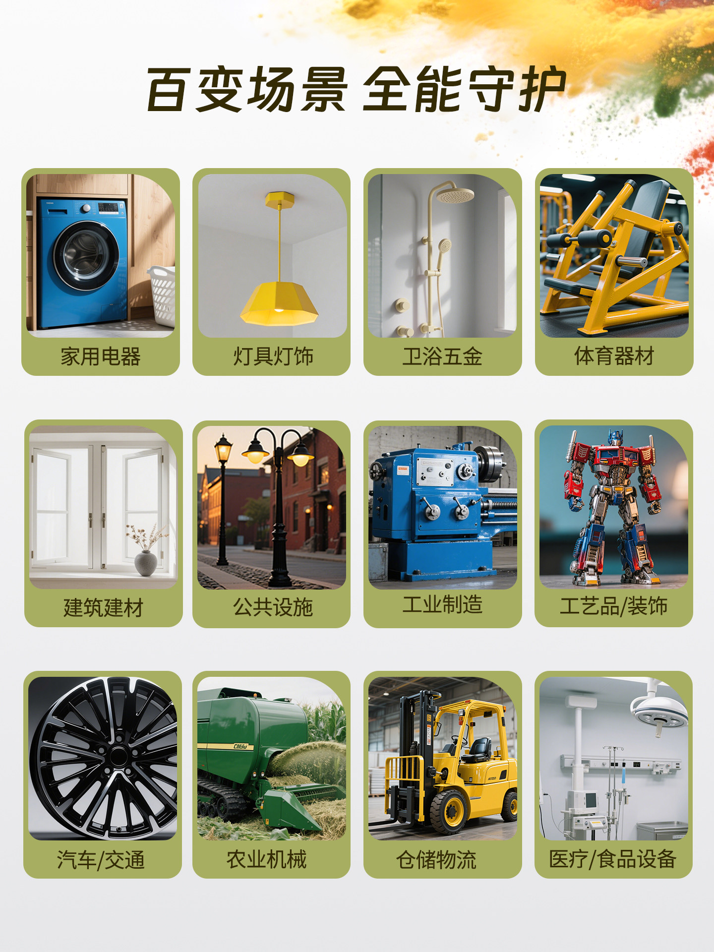 粉末涂料適用范圍